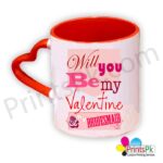 Red Heart Handle Mug Will You Be My Valentine Happy Valentine's Day Mug
