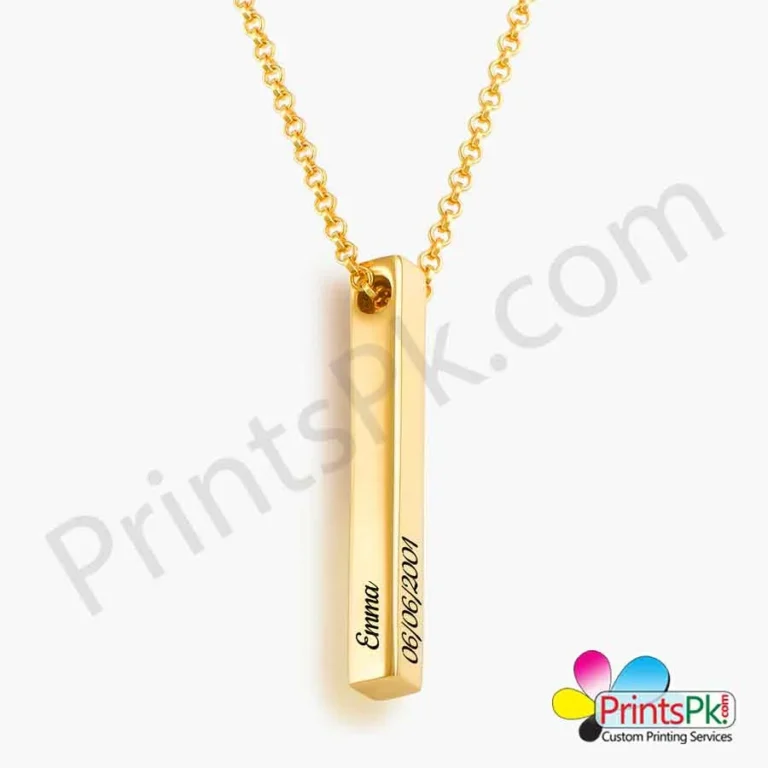 3D Bar Locket Customized Name Engraved Bar Necklace - Image 6