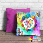 Happy Birthday Cushion with Name Pillow Cover Personalized Birthday Gift