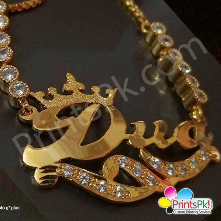 Fancy Name Pendant Custom Necklace with Stones - Image 5
