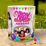 Birthday Mug with 3 Pictures & Name Best Gift for Birthday