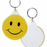 Smiley Face Yellow Keychain Emoji Key Ring with Mirror
