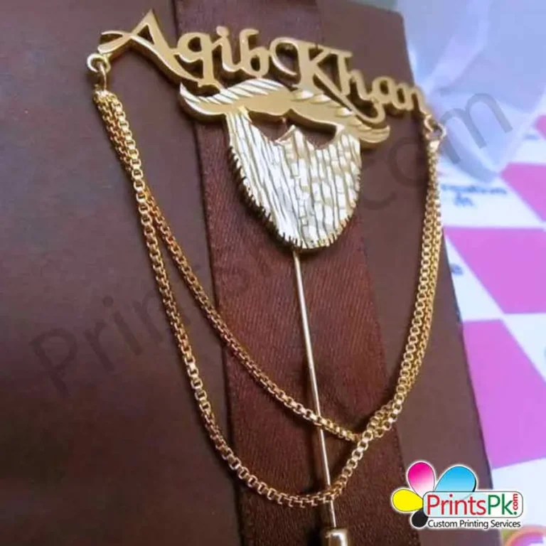 Aqib Khan, Name Brooch, Coat Pin, dulha name badge, Personalized lapel pin with name, mustache & beard lapel pin,