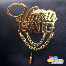 Custom Name Brooch For Men, Custom name coat pin with chain in Pakistan, Lapel Pin with Chain,