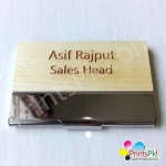 Name Engraved Wooden Metal Visiting Cards Holder
