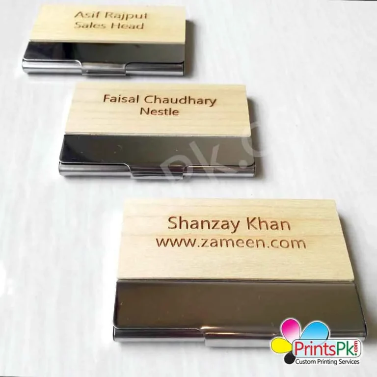 Name Engraved Wooden Cards Holder
