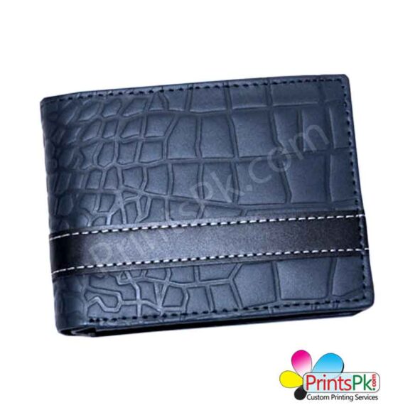 customized Blue Wallet (Crocodile Texture)