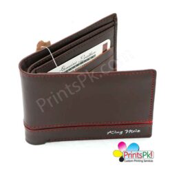 stylish brown name wallet for men