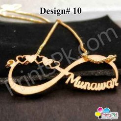 munawar name locket infinity love sign necklace