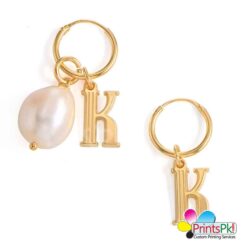 Initial Letter Earrings Hanging Baroque