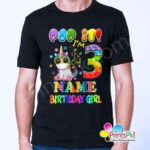 Pop it 3rd Birthday Name Printed T-Shirt