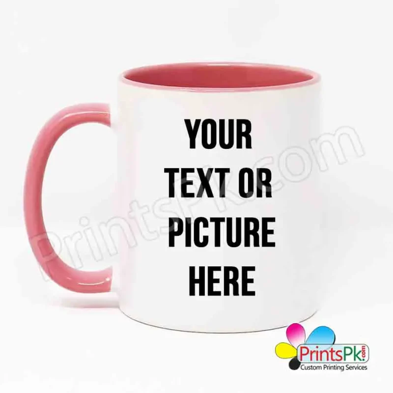 Customized Pink Mug Printing,