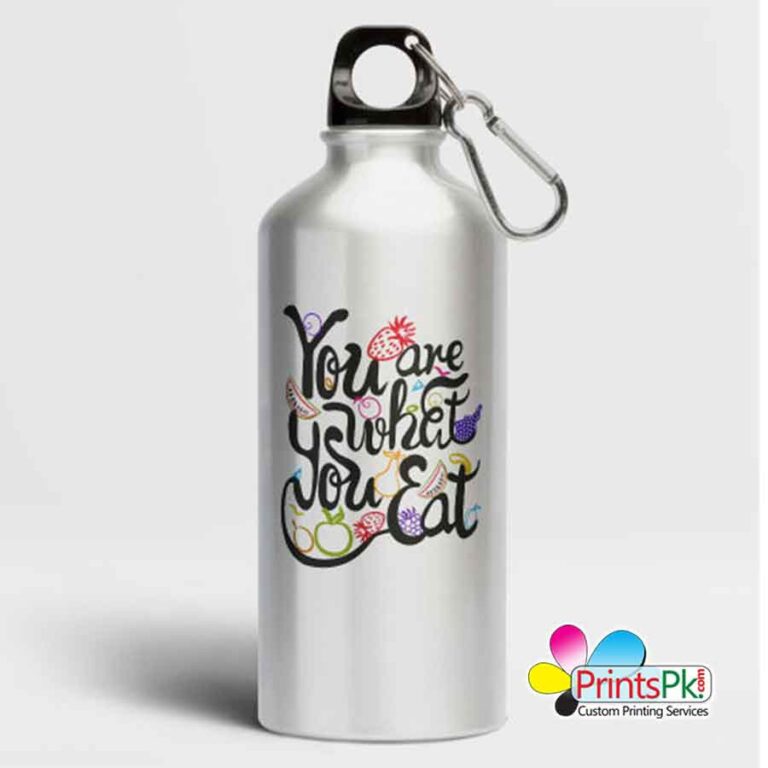 Customized Silver glittered Water Bottle