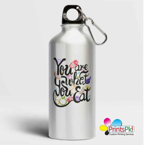 Customized Photo Printed Sipper Silver Water Bottle
