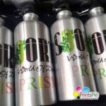 Customized Silver Glittered Water Bottle