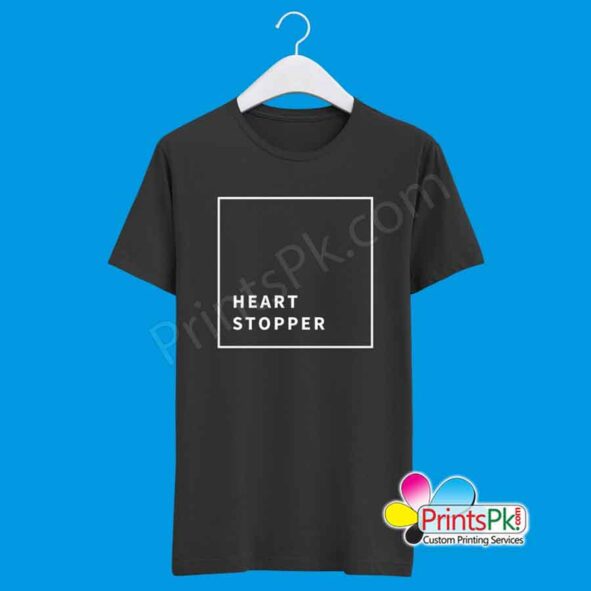 heart stopper black t shirt
