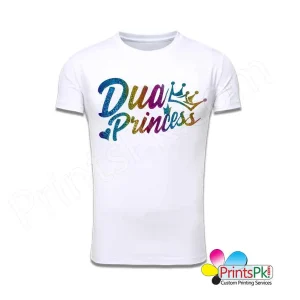 Dua-Princess-White-T-Shirt customized name white shirt