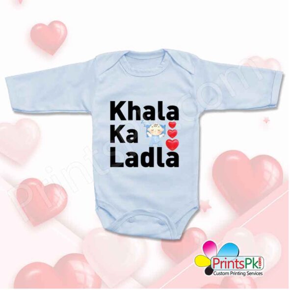 Khala Ka Ladla Blue Printed Romper Custom print Romper online in Pakistan