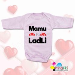 Mamu Ki Ladli Pink Printed Romper