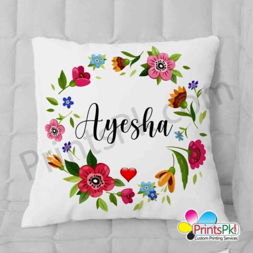 name cushion, ayesha name pillow,