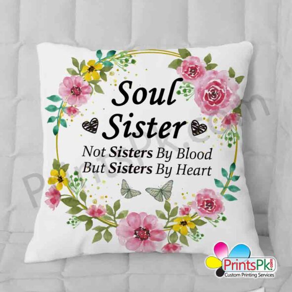 gift for sister, soul sisters cushion, not sisters by blood but sisters by heart cushion, gift for sister like friend