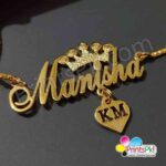 Special Designed Locket with Crown Customized name chain