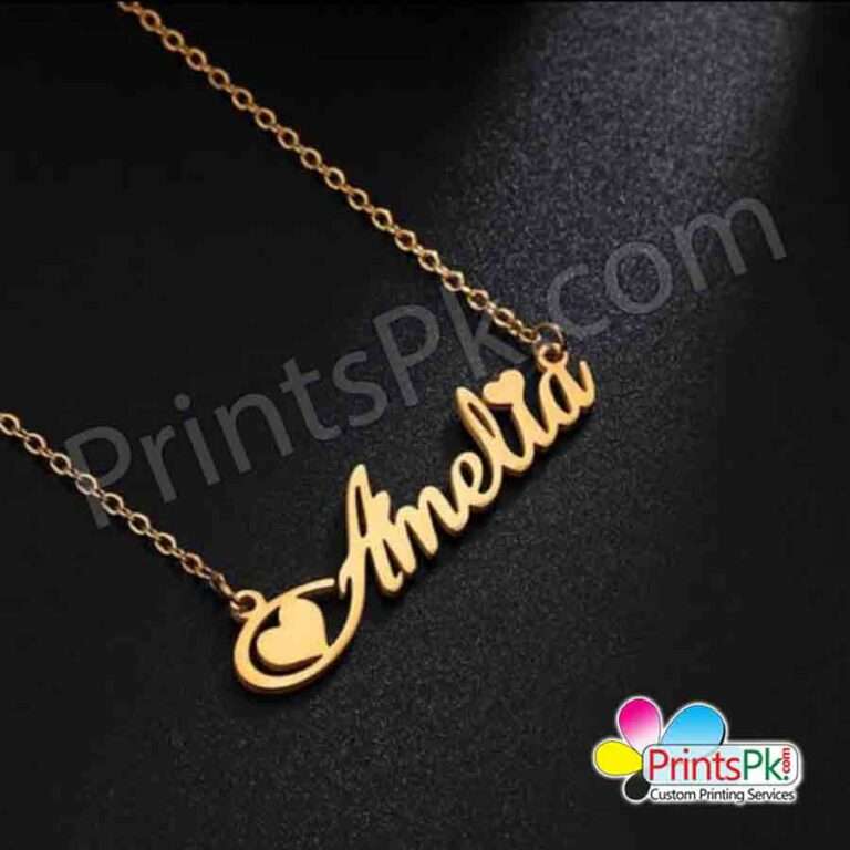 Simple Design 2 Names Locket Customized Name Chain