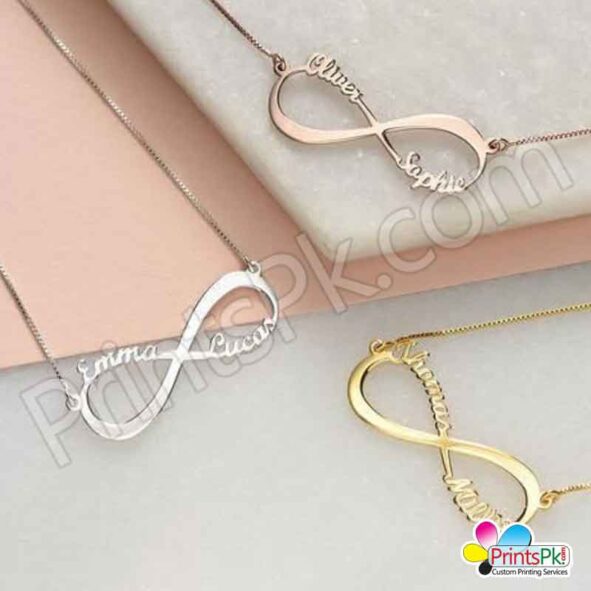 infinity double name necklace, customized name locket