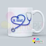 Doctor Mug with dr. name and stethoscope Personalized gifts for doctors 