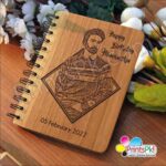 Customized Photo Engraved Diary Picture Wood Diary