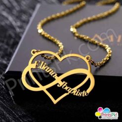 Customized Heart and Infinity Necklace, Personalized Heart and Infinity Locket