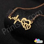 Customized Name Letter Locket With Heart Beat Design