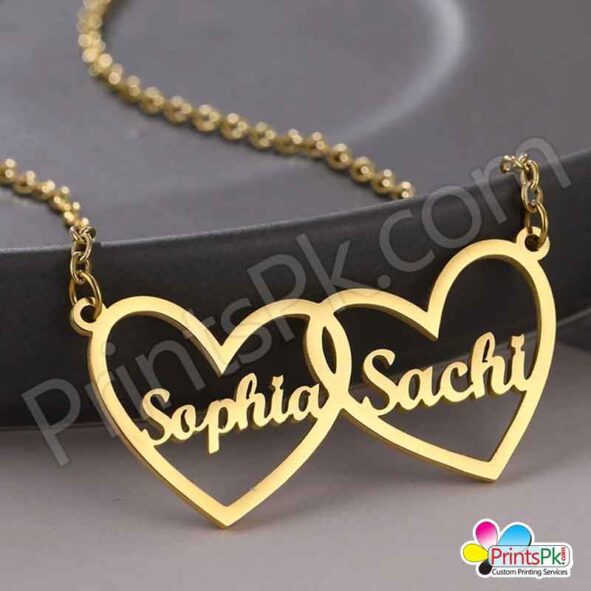 Customized 2 names Necklace, Double Name Necklace