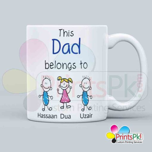This Dad belongs to names mug, Custom mug