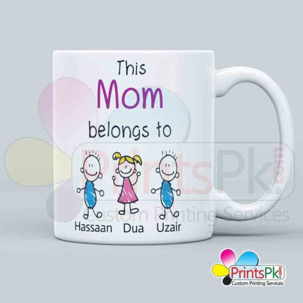 This Mom belongs to names mug, Custom mug