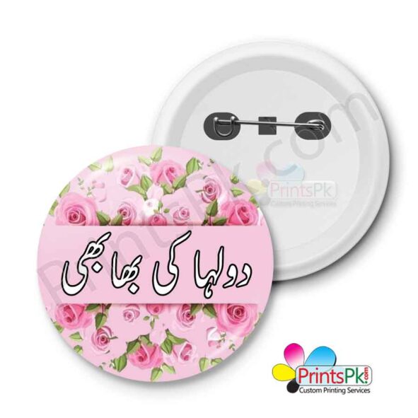 Dulha ki bhabhi badge, personalized wedding badges online in pakistan