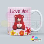 I Love You Name Mug, Customized Cute Teddy Mug