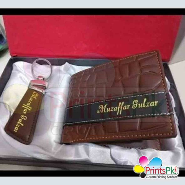 customized Name Wallet and keychain set