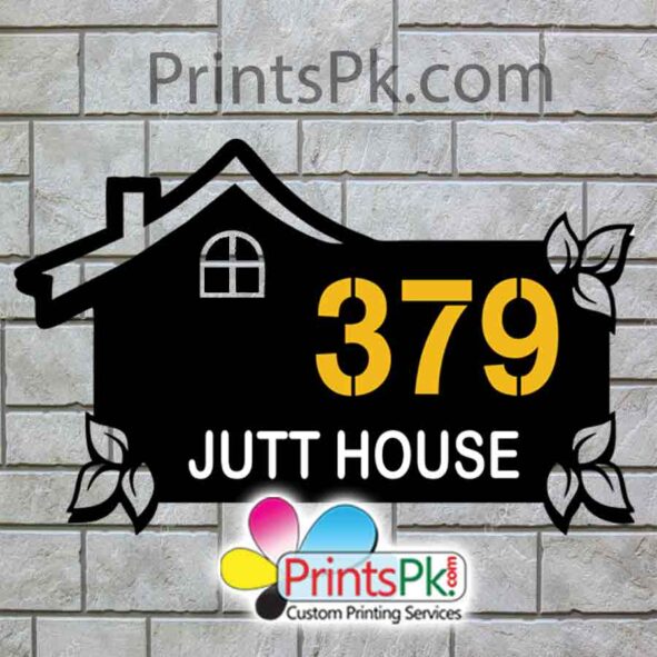 hut shaped name plate for house, personalized house name plate