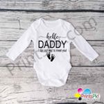 Hello Daddy I Cannot Wait to Meet You Baby Romper,