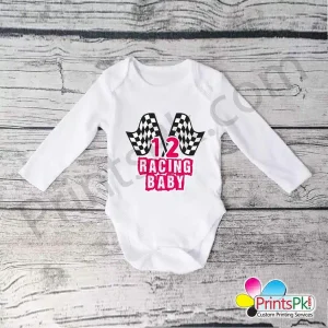 12-months-baby-romper Racing Baby Romper, 12 Months Baby Bodysuit, Romper for 1 Year Baby,