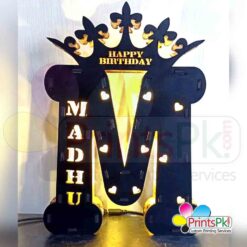 Wooden LED Letter and Name With Lights, Customize Wood Alphabet Led