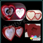 Magic Mirror Photo Frame Clock Heart Shaped