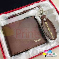 Customized Plain Name Wallet, Keychain & Pen Set