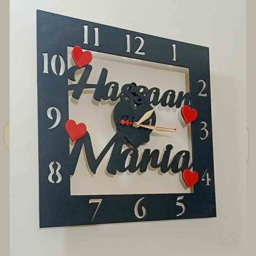 Name Wall Clock , Acrylic Wall Decor Clock Stylish and Personalized Name Clock