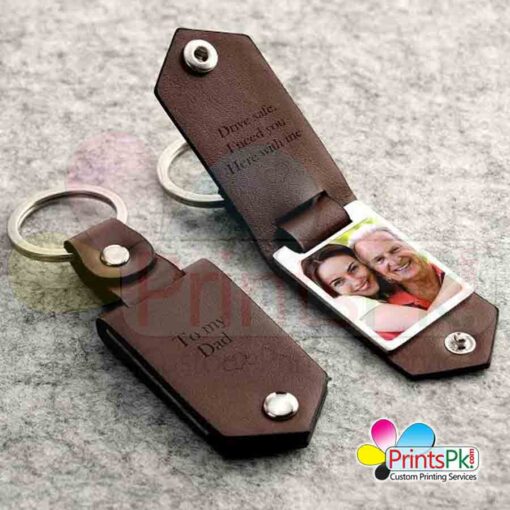 text and picture keychain, text engraved and picture keychain.