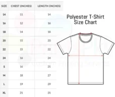 polyester t shirt size chart, PrintsPk Size Chart,