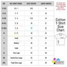 PrintsPk Cotton Shirt Size Chart,