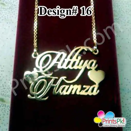 locket chain with name, Attiya locket, Hamza Name necklace,